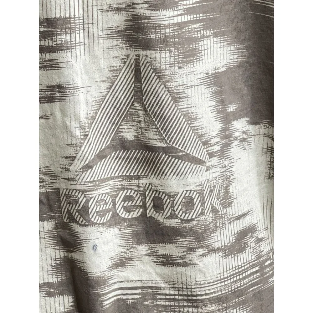 Reebok Mens Classic Graphic T-Shirt Beige/Gray L Cotton‎ Blend